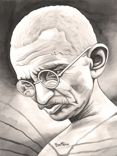 Mohandas Karamchand Gandhi Poster Print - Ben Heine