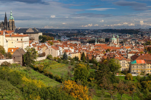 Autumn viewpoint over Prague-Czech Republic Poster Print - Chuck Haney