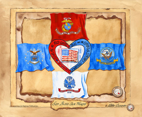 God Bless Our Troops Poster Print - Natalie Alexander