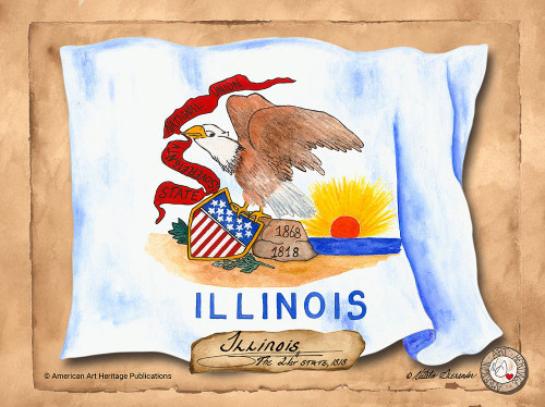Illinois-Solo with background Poster Print - Natalie Alexander