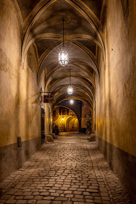 Hallway at Cesky Krumlov Castle in the Czech Republic Poster Print - Chuck Haney