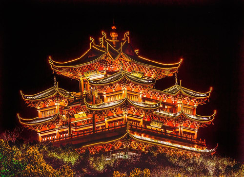 Chenghuang Pavilion-Hangzhou-Zhejiang-China Poster Print - William Perry