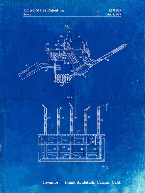 PP779-Faded Blueprint Dental Tools Patent Poster Poster Print - Cole Borders