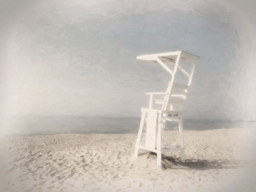 Lifeguard Chair Hazy Morning Poster Print - GST