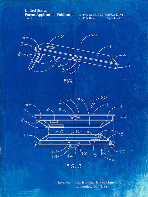 PP774-Faded Blueprint Corn Hole Board Patent Poster Poster Print - Cole Borders