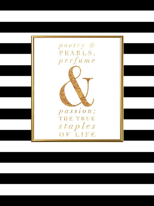 Glam Quotes Poetry And Pearls Poster Print - GST
