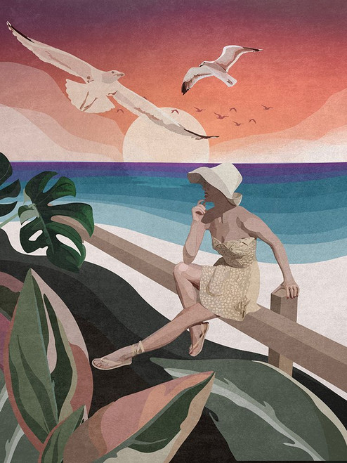 On the Beach Poster Print - Emel Tunaboylu