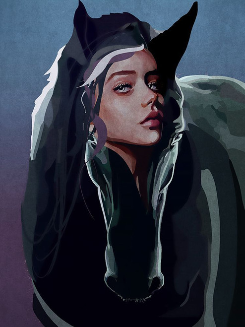 Woman and Horse Poster Print - Emel Tunaboylu