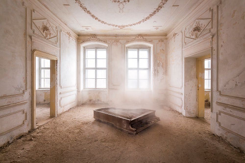 Abandoned Piano in the Dust Poster Print - Roman Robroek