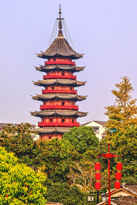 Ruiguang Pagoda built in 254 AD-Suzhou-China Poster Print - William Perry