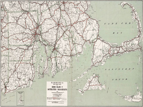 Cape Cod And RI Map Poster Print - GST