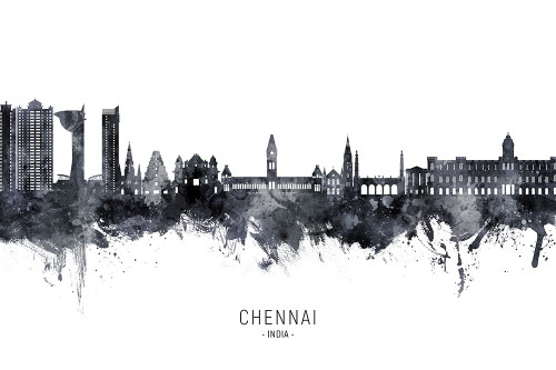 Chennai Skyline India Poster Print - Michael Tompsett