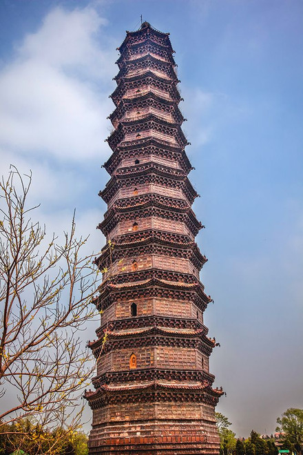 Iron Pagoda-Kaifeng-Henan-China. Built in 1069 by the Kaibao Buddhist Monastery. Poster Print - William Perry