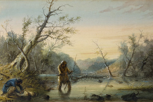 Trapping Beaver Poster Print - Alfred Jacob Miller