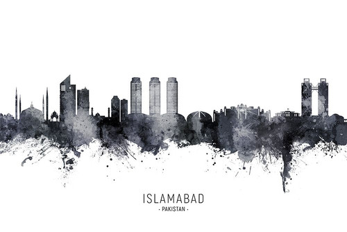 Islamabad Pakistan Skyline Poster Print - Michael Tompsett