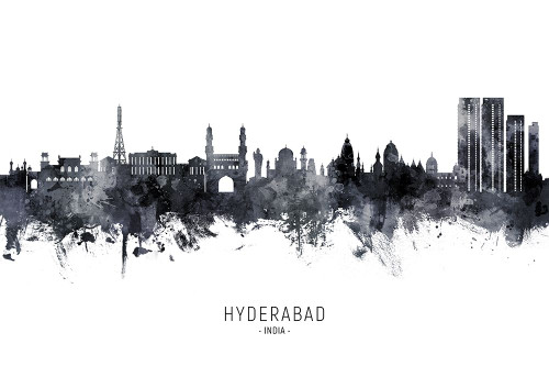 Hyderabad Skyline India Poster Print - Michael Tompsett