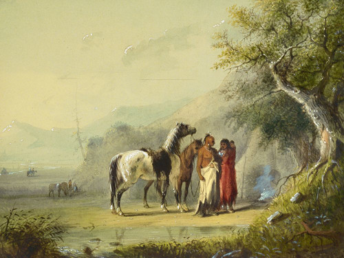 Camp Scene, Sioux Poster Print - Alfred Jacob Miller