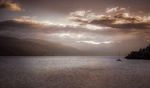 Sailboat on the Columbia Poster Print - Don Schwartz