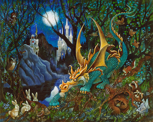 Moon Dragon Poster Print - Bill Bell