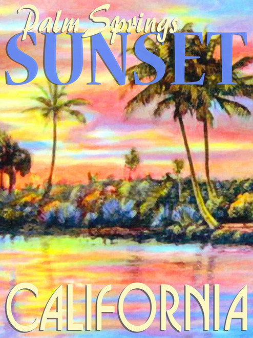 Palm Springs Sunset poster Poster Print - GST