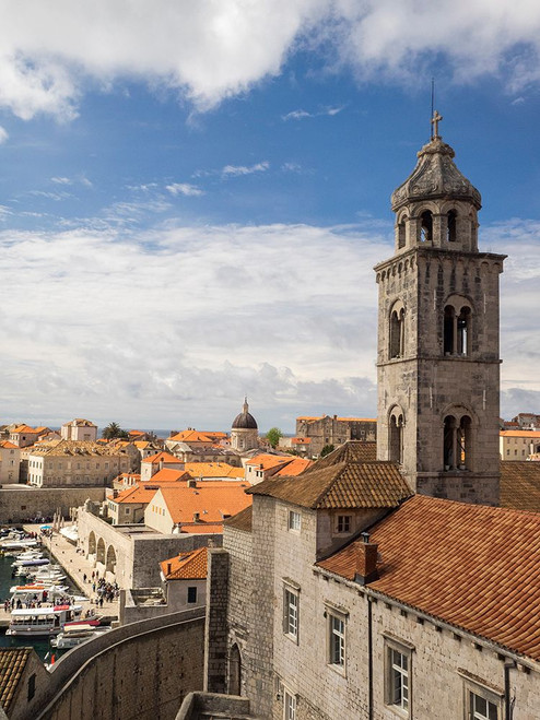 Croatia-Dubrovnik. Dominican monastery red rooftops and churches of Dubrovnik. Poster Print - Julie Eggers