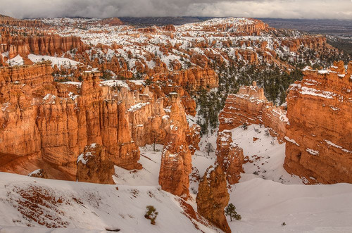 Storm Brewing Over Bryce Canyon Poster Print - Bill Sherrell