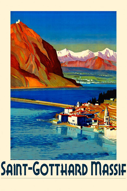 Saint-Gotthard Massif Vintage Swiss Poster Poster Print - Travel Posters Vintage