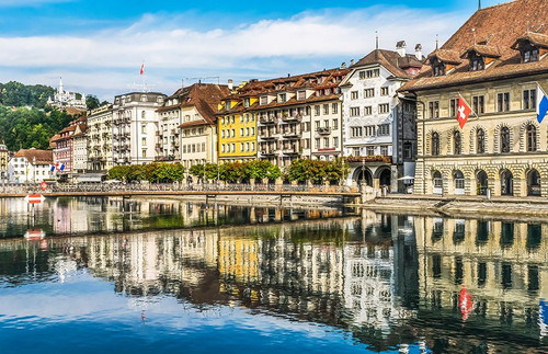 Colorful buildings-Lucerne-Switzerland. Poster Print - William Perry