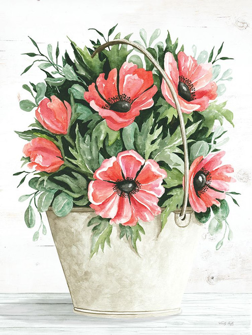 Pail of Poppies Poster Print - Cindy Jacobs