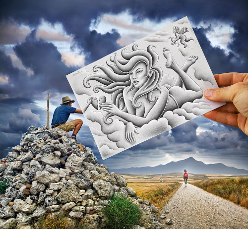 Pencil Vs Camera - 61 - Goddess Poster Print - Ben Heine