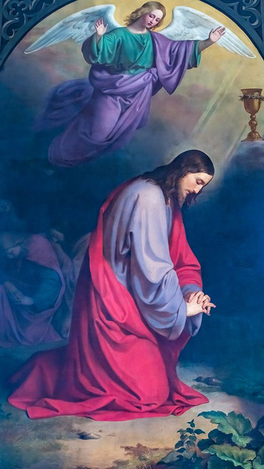 Garden of Gethsemane painting St. Peters Chapel-Lucerne-Switzerland. Oldest Church in Lucerne. Poster Print - William Perry
