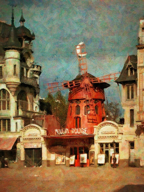 Paris 1914 Moulin Rouge painted Poster Print - GST