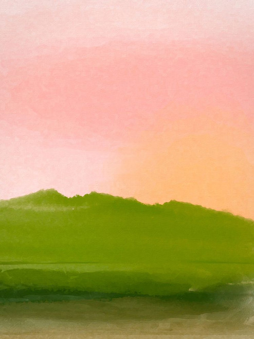 Pink Sunset over Mountain Poster Print - GST