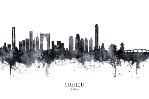 Suzhou China Skyline Poster Print - Michael Tompsett