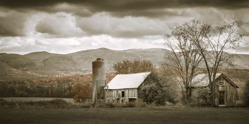 Two Barns Poster Print - Don Schwartz