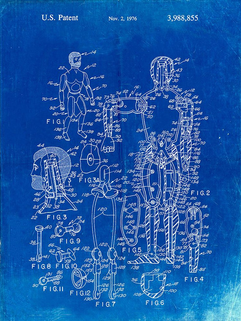 PP675-Faded Blueprint The Defenders Toy 1976 Patent Poster Poster Print - Cole Borders