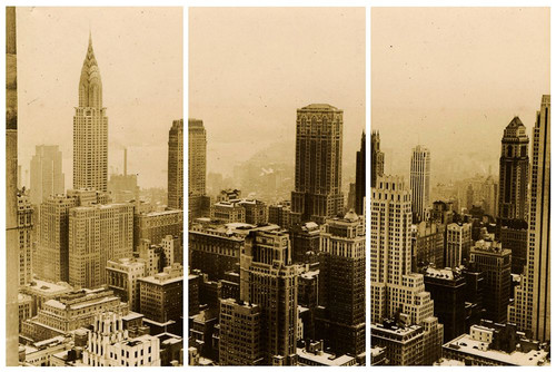 1935 NYC Triptych Poster Print - GST