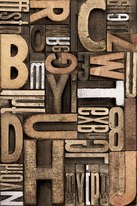 Silver Letterpress B Poster Print - Studio SEA