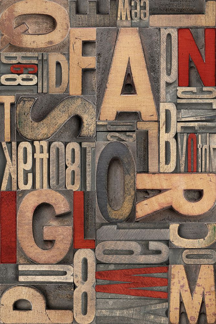 Red Letterpress A Poster Print - Studio SEA