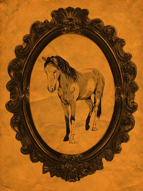 Framed Paint Horse in Tangerine Poster Print - Studio SEA