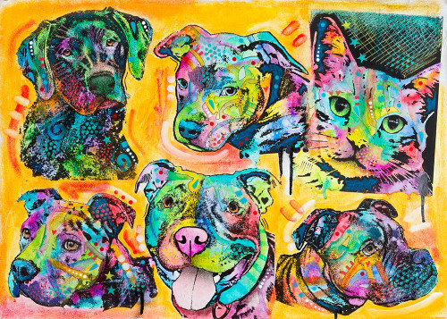 5 Dogs and a Cat Poster Print - Russo Collection Dean