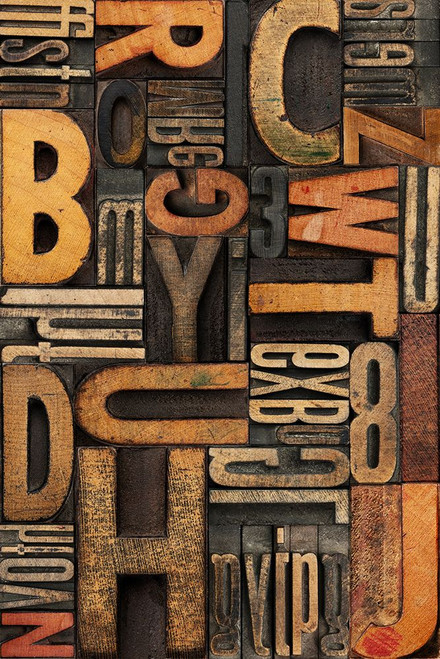 Vintage Letterpress B Poster Print - Studio SEA