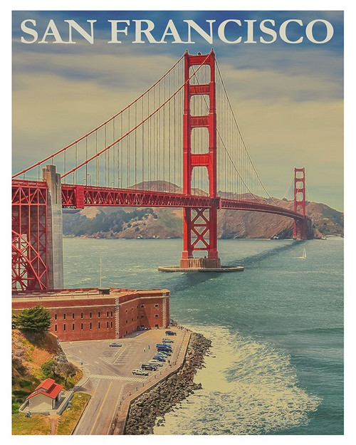 Golden Gate Bridge San Francisco Travel Poster Poster Print - Travel Posters Vintage