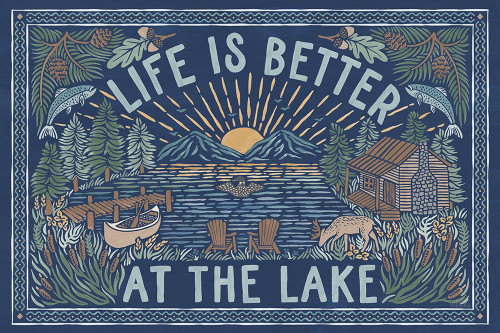 Lakeside Days I Blue Poster Print - Laura Marshall