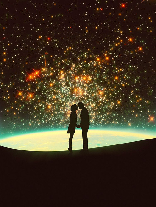 A Cosmic Kiss Poster Print - Taudalpoi