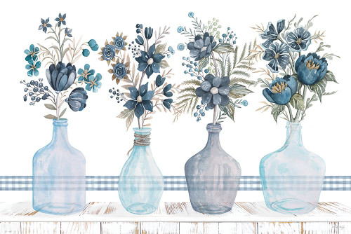 Feeling Blue Florals Poster Print - Cindy Jacobs
