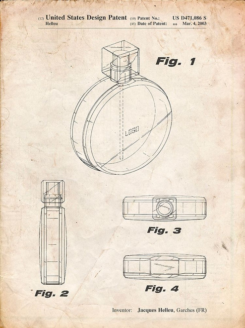 PP630-Vintage Parchment Perfume Jar Poster Poster Print - Cole Borders