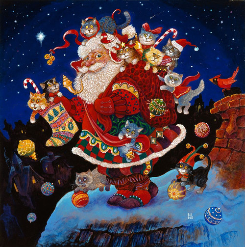Here Comes Santa Claus Poster Print - Bill Bell