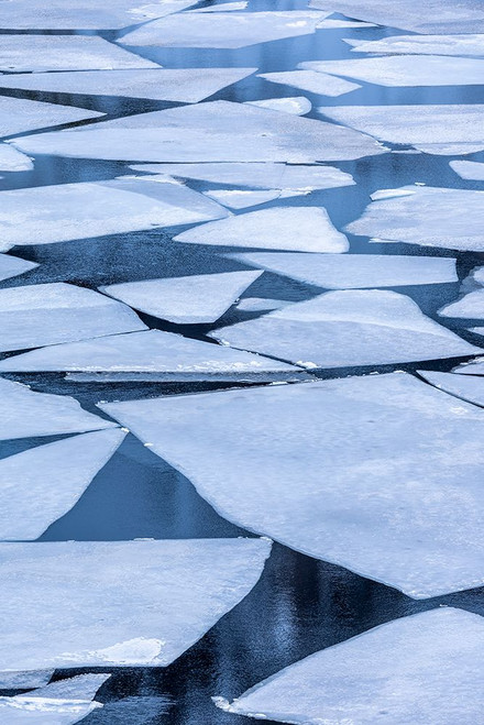 Norway- Lofoten Islands. Broken ice on Lake Storvatent Poster Print - Hollice Looney