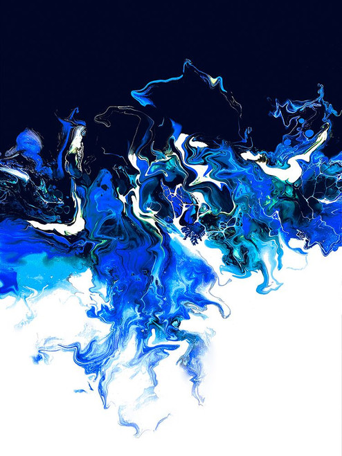 Blue Colorful Wave Poster Print - Alyson Storms